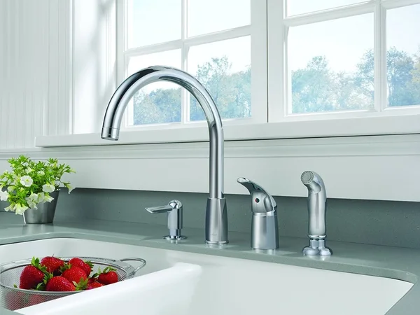 Peerless P88900LF Single Handle Waterfall Widespread Kitchen Faucet Chrome