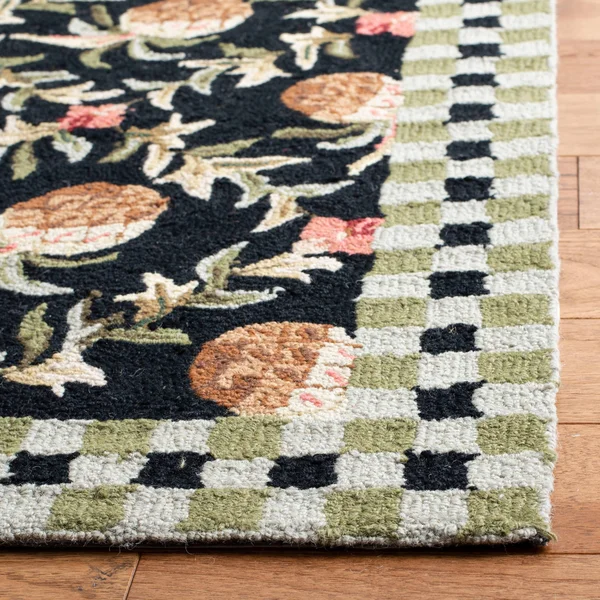 Safavieh Chelsea HK164A 4&0x22 x 4&0x22 Round Black, Ivory Area Rug
