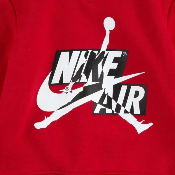 Boys& Infant Jumpman Classics Fleece Pullover Hoodie and Jogger Pants Set in Red Size 12 Mo - Cotton/Polyester/Fleece by Jordan