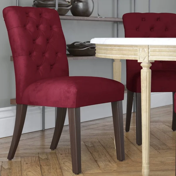 Skyline Furniture Mfg Tufted Chair in Velvet Berry (68-6VLVBR)