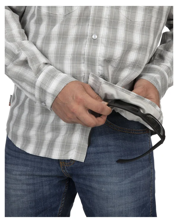 Simms Big Sky LS Shirt Smoked Salmon Plaid, S