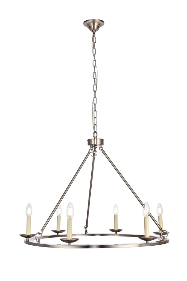Elegant Maine Collection Chandelier Burnished Nickel - LD6010D32BN
