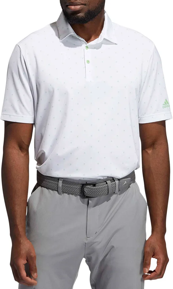 Adidas Men's Ultimate365 Print Golf Polo White/Green M