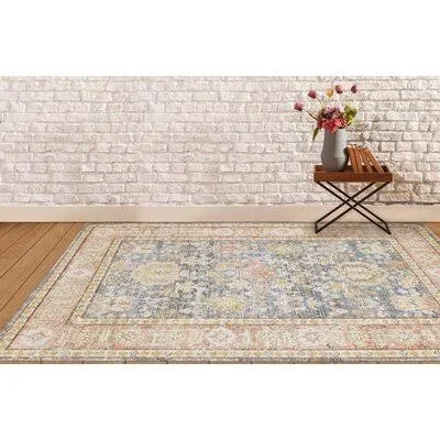 Bewdley Oriental Blue/Coral Area Rug Bungalow Rose Rug Size: Rectangle 7&10x22 x 10&6x22