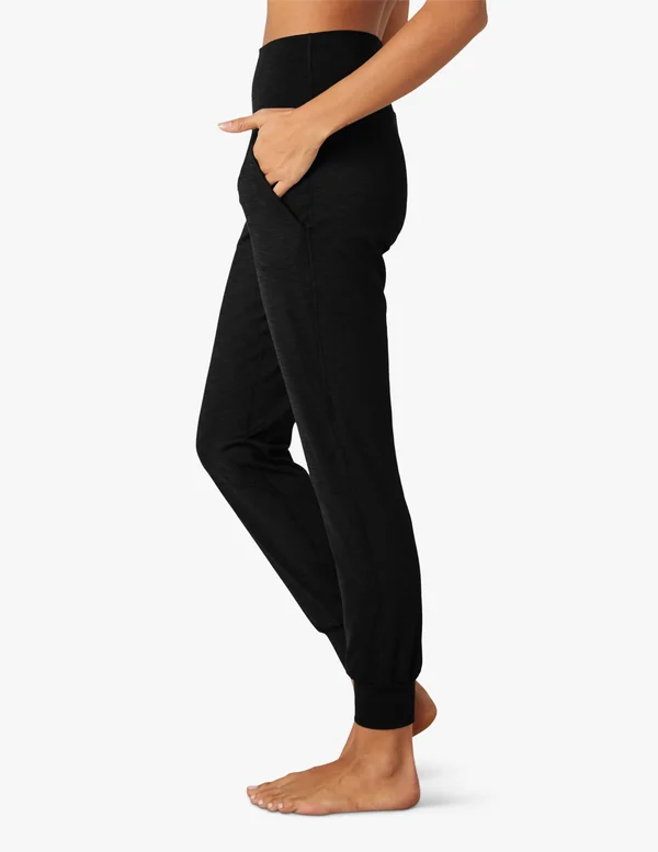 Beyond Yoga Heather Rib Midi Jogger - Women's Black Heather - L