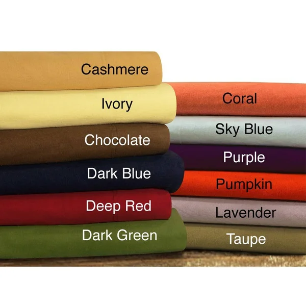 Tribeca Living Solid Flannel Sheet Set, King, Deep Red
