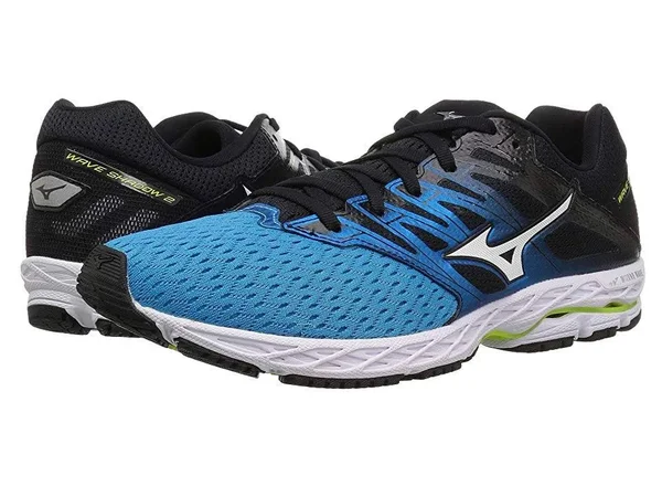 Mizuno Wave Shadow 2 Men's Running Shoes - Blue/Yellow, Size: 8.5