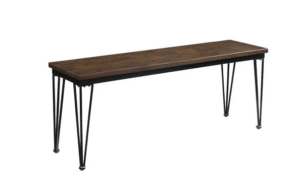 HomeRoots 13x22 x 48x22 x 18x22 Walnut Black Metal Wood Bench