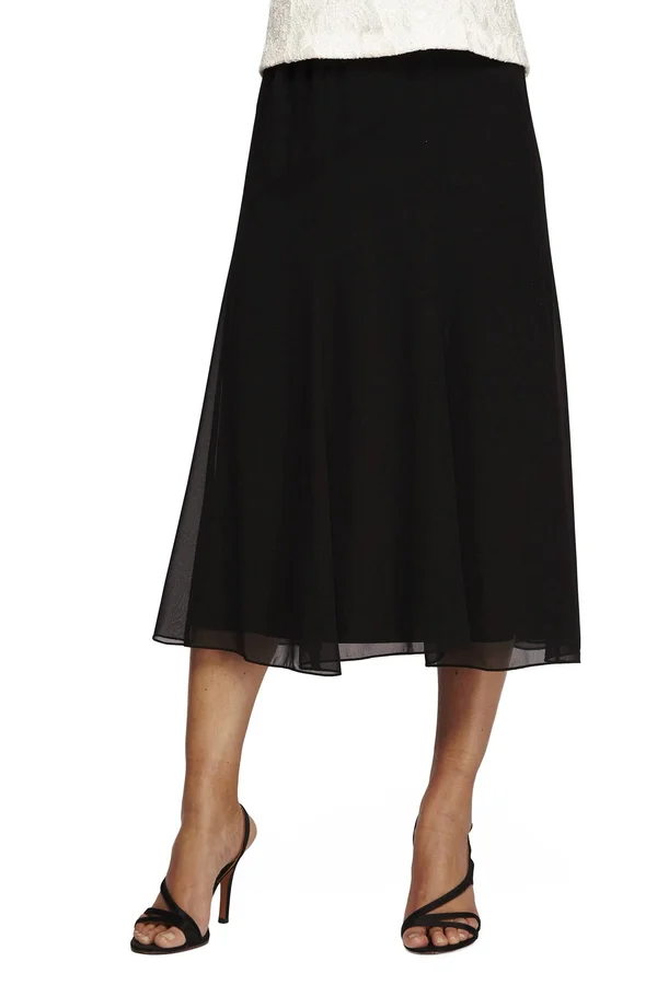 Plus Size Women's Alex Evenings Chiffon Skirt - 1x - Black