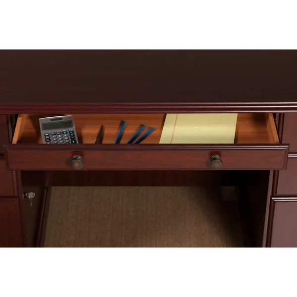 Kathy Ireland Home by Bush Furniture Bennington Manager's Desk and Bookcase