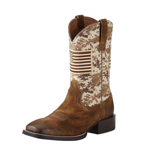 Ariat Men's Sport Patriot Western Boots - Antique Mocha/Sand Camo