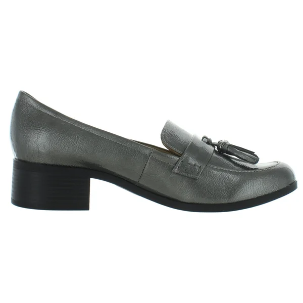 Nina Womens Slip on Menswear Penny Loafers, 9.5, Black Tumbled