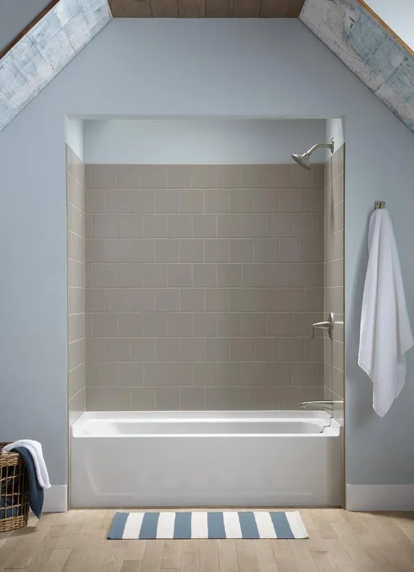 Sterling Medley 30.25-in W x 60-in L White Vikrell Rectangular Left-Hand Drain Alcove Bathtub, 71171810-0