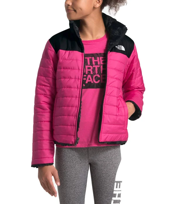 The North Face Girls& Reversible Mossbud Swirl Jacket: Mr. Pink