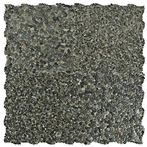 SomerTile PGYPMOL Caillou Mini Pebble Stone Mosaic Floor and Wall Tile, 12.25x22 x 12.25