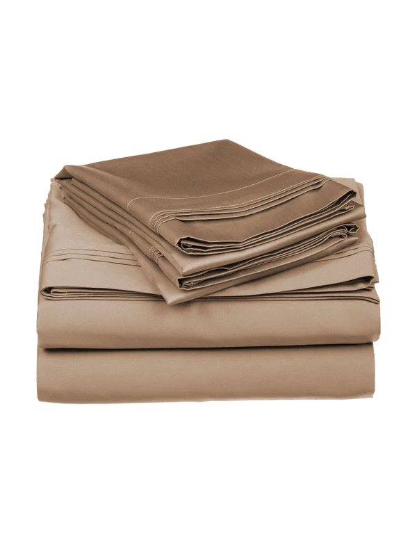 Impressions Egyptian Cotton Solid Sheet Set - Taupe