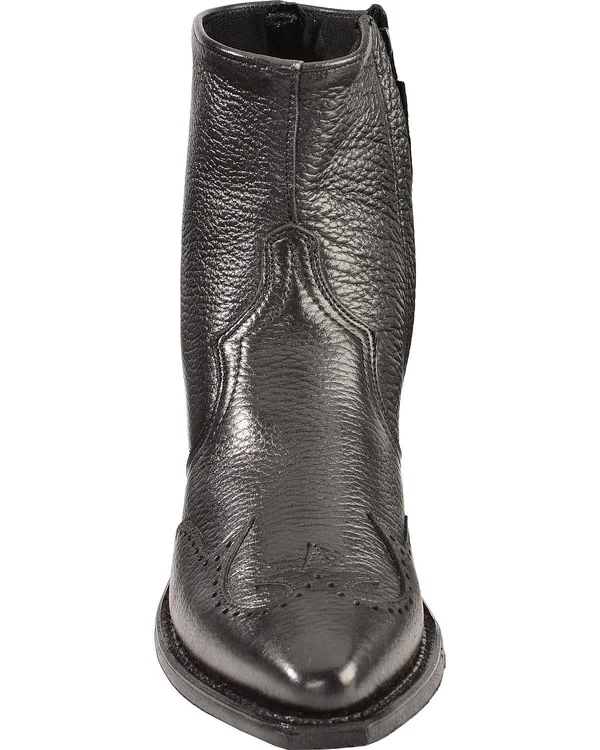 Abilene Men's Western Wingtip Zipper Boot - 6445s - Size: 11.5, Black
