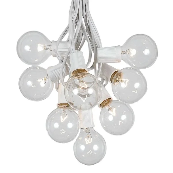 Novelty Lights G50 Patio String Lights with 125 Clear Globe Bulbs Outdoor String Lights Market Bistro Hanging String Lights Pati