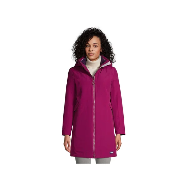 Petite Lands& End Squall 3 in 1 Waterproof Winter Long Coat with Hood, Women's, Size: Xs Petite, Drk Purple