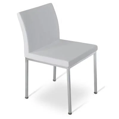 Aria Metal Upholstered Side Chair sohoConcept Upholstery Color: Light Gray, Leg Color: Chrome
