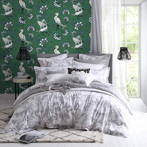 York Wallcoverings Florence Broadhurst Egrets Wallpaper - Green