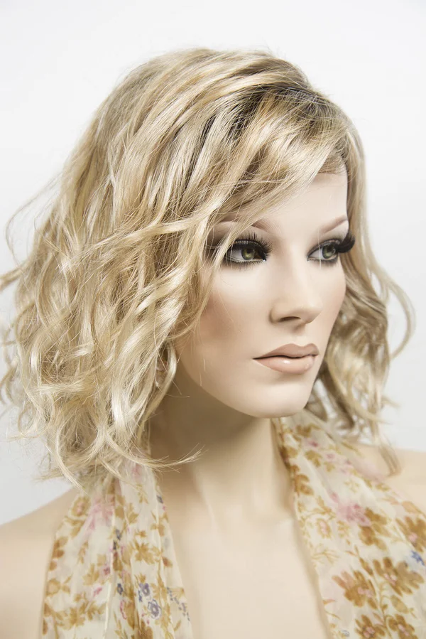Medium Light and Breezy SmartLace Front Scarlett by Jon Renau Wavy Straight Wigs - Strawberry Tipped Pale Blonde ...
