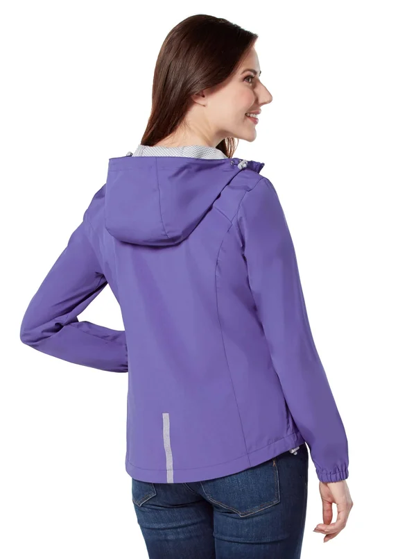 Free Country Womens Solid Ready for Rain Jacket - Purple - Large