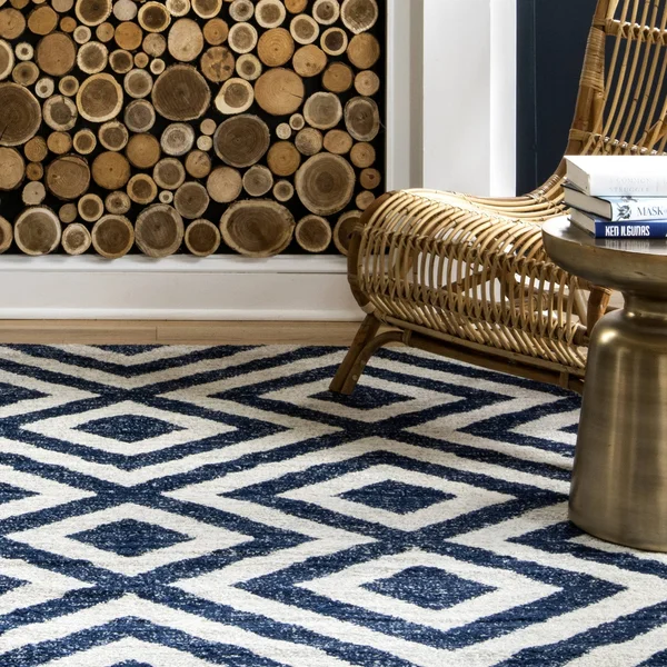 nuLOOM Zadie Geometric Area Rug, Blue, 8x10 ft