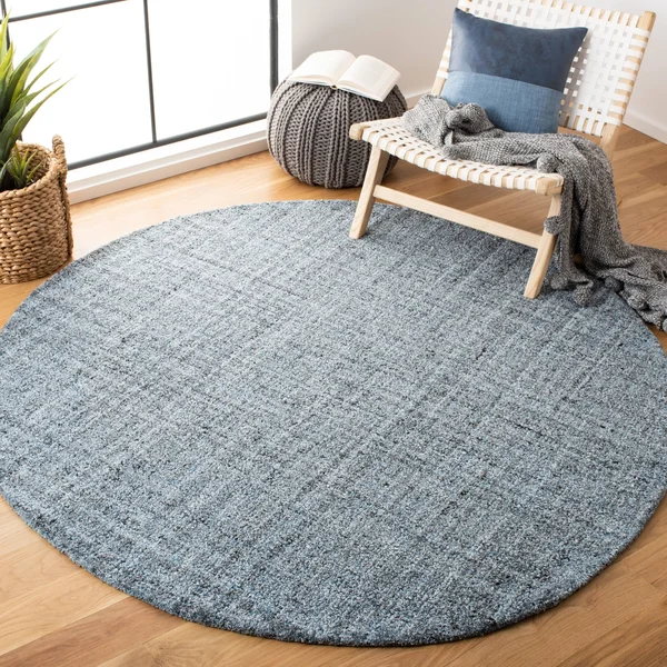 Safavieh 6& x 6& Round Abstract ABT604M Blue, Black Rug