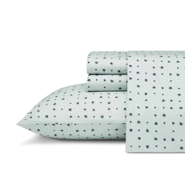 Ed Ellen DeGeneres Star Grid Queen Sheet Set - Medium Gray