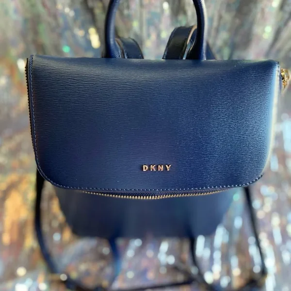 Dkny Bryant Leather Top Zip Backpack - Indigo