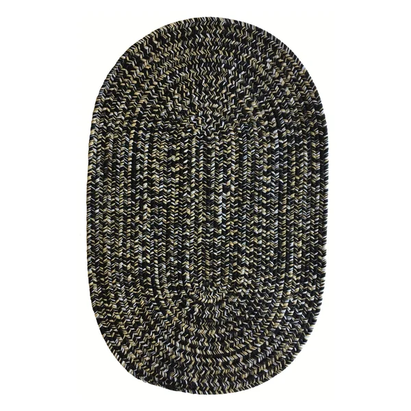 Capel Rugs Team Spirit 0301 Oval Braided Rug - Black Gold - 2& x 3&