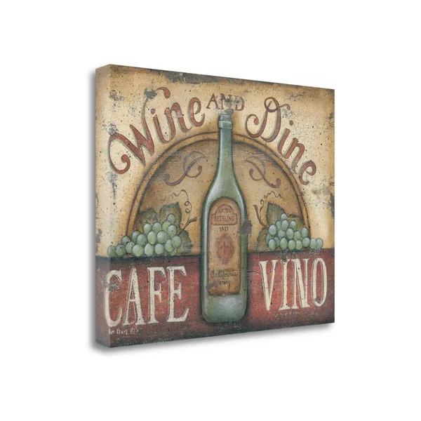 Wine and Dine by Kim Lewis, Fine Art Giclee Print on Gallery Wrap Canvas, 22x22 x 28