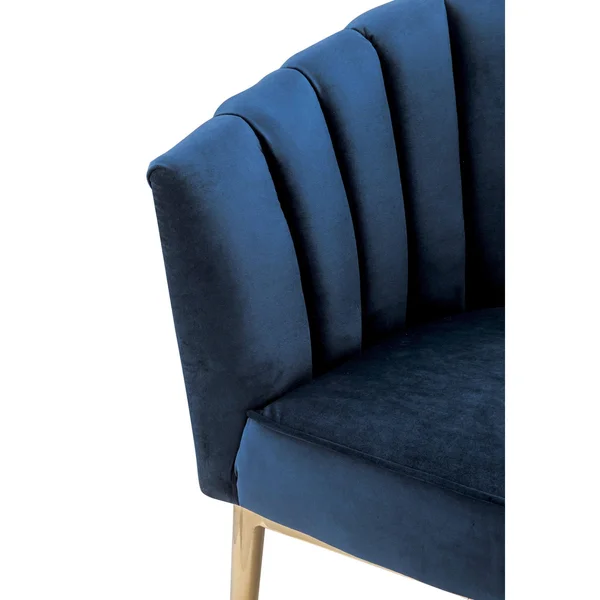 Acme Colla Accent Chair, Blue Velvet & Gold