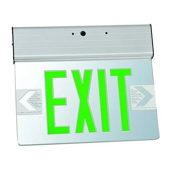 Morris Products 73316 Surface Mount Edge Lit LED Exit Sign Green on Clear Panel Color White Housing