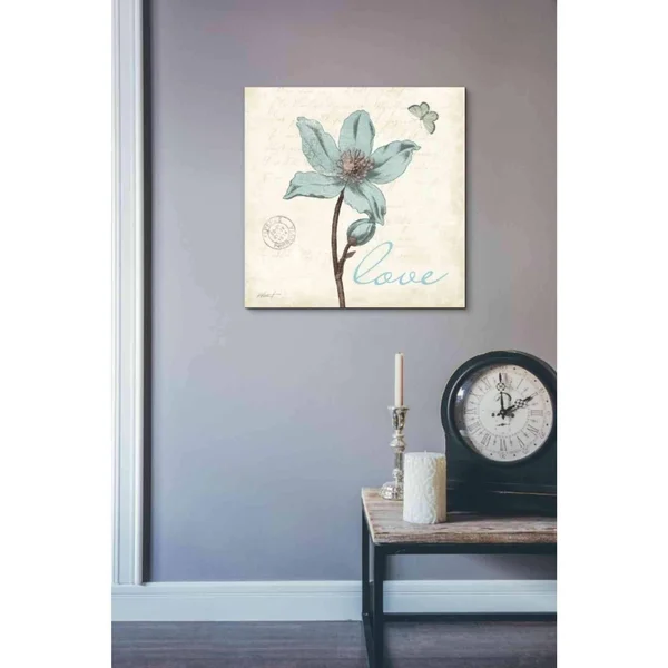 Epic Graffiti 'Touch of Blue IV - Love' by Katie Pertiet - Canvas Wall Art, 37 inchx37 inch, Size: 37 x 37