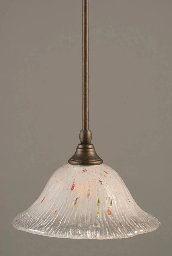 Toltec Lighting 23-BRZ-731 Stem Mini-Pendant Light Bronze Finish with Frosted Crystal Glass - 10-Inch
