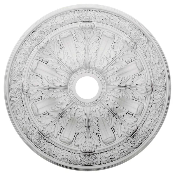 30x22OD x 3 7/8x22ID x 3 1/4x22P Flagstone Ceiling Medallion (Fits Canopies Up to 3 7/8x22), Hand-Painted Platinum