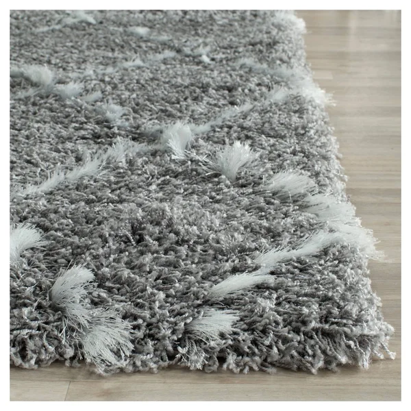 Safavieh Moroccan Shag MSG343B 7& Square Grey, Ivory Rug