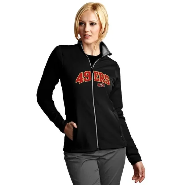 Antigua San Francisco 49ers Women's Black Leader Full Chest Graphic Desert Dry Full-Zip Jacket Size: Medium