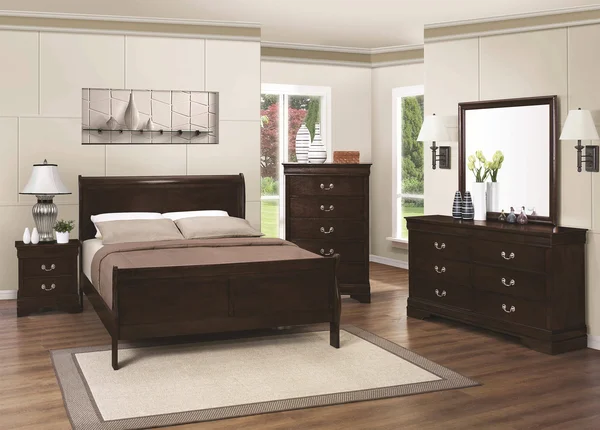 Coaster Louis Philippe Cappuccino Eastern King Sleigh Bed-202411KE