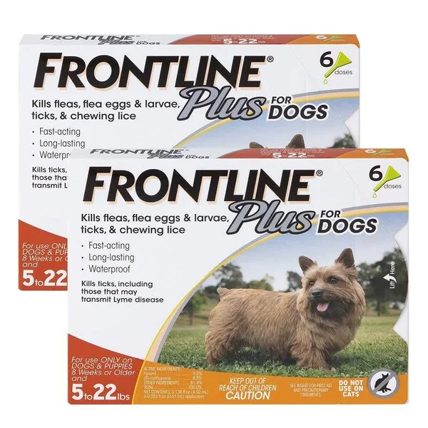 Frontline Plus for Dogs 5 to 22 lbs 12 Month Supply Orange by Merial