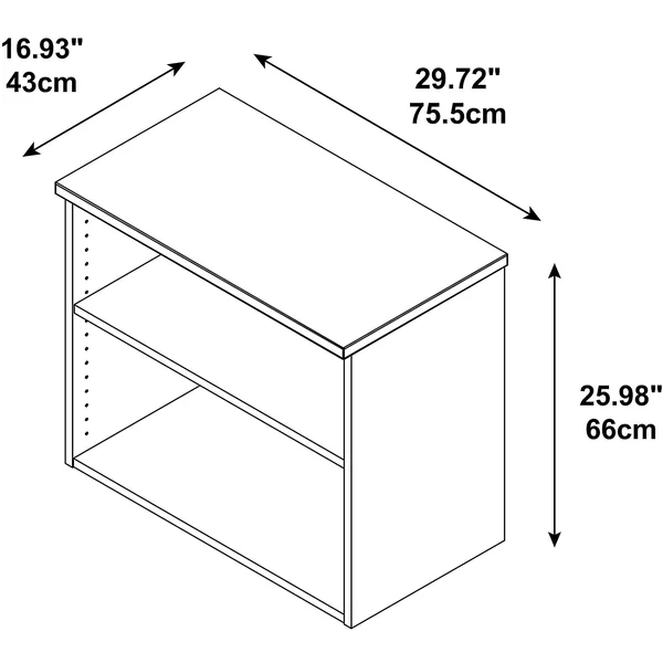 Bush Furniture 2 Shelf Bookcase - Mocha Cherry - 400 Series