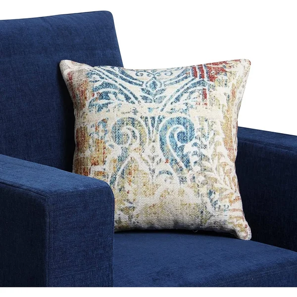 18 x 18 Hand Block Printed Cotton Accent Pillow COVER, Multicolor