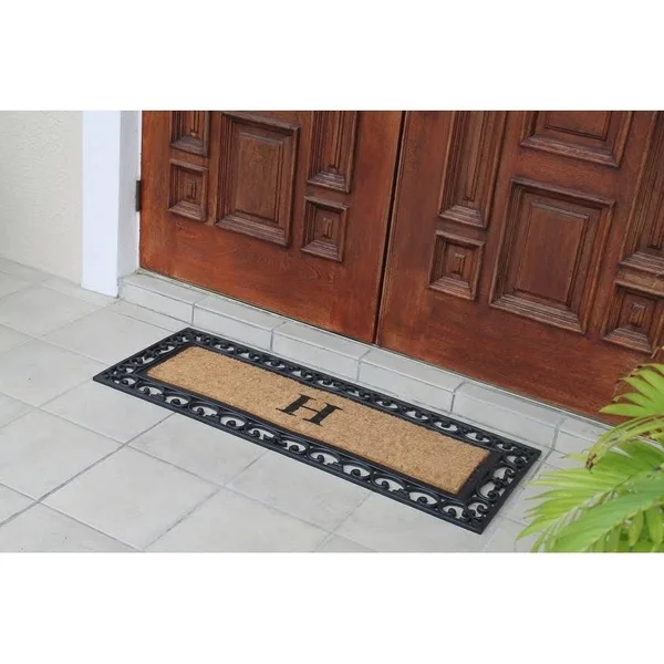 First Impression Myla Monogrammed Entry Doormat, Large Double Door