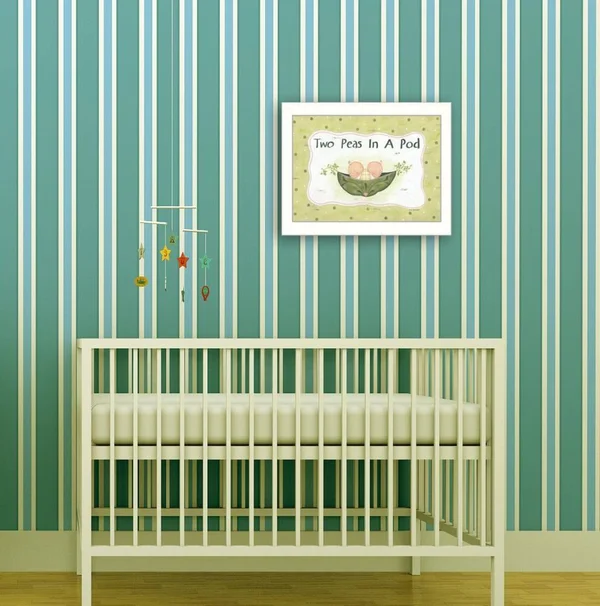 Trendy Decor 4U Two Peas in A Pod by Lisa Kennedy Wall Art with White Frame