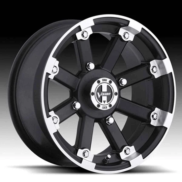 Vision Aluminum Wheel 393 Lockout Machined 14x7 - Black