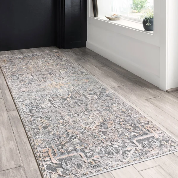 Alexander Home Heather Power Loomed Area Rug - 2&8x22 x 13& - Charcoal/Multi