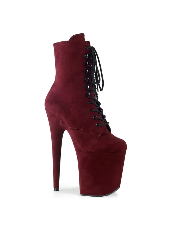 FLAMINGO-1020FS - 8x22 Heel, 4x22 Platform Lace-Up - Burgundy 11