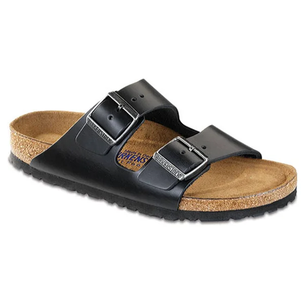 Birkenstock Unisex Arizona Soft Footbed Black Amalfi Leather - 0055233 Size 37-M Black Amalfi